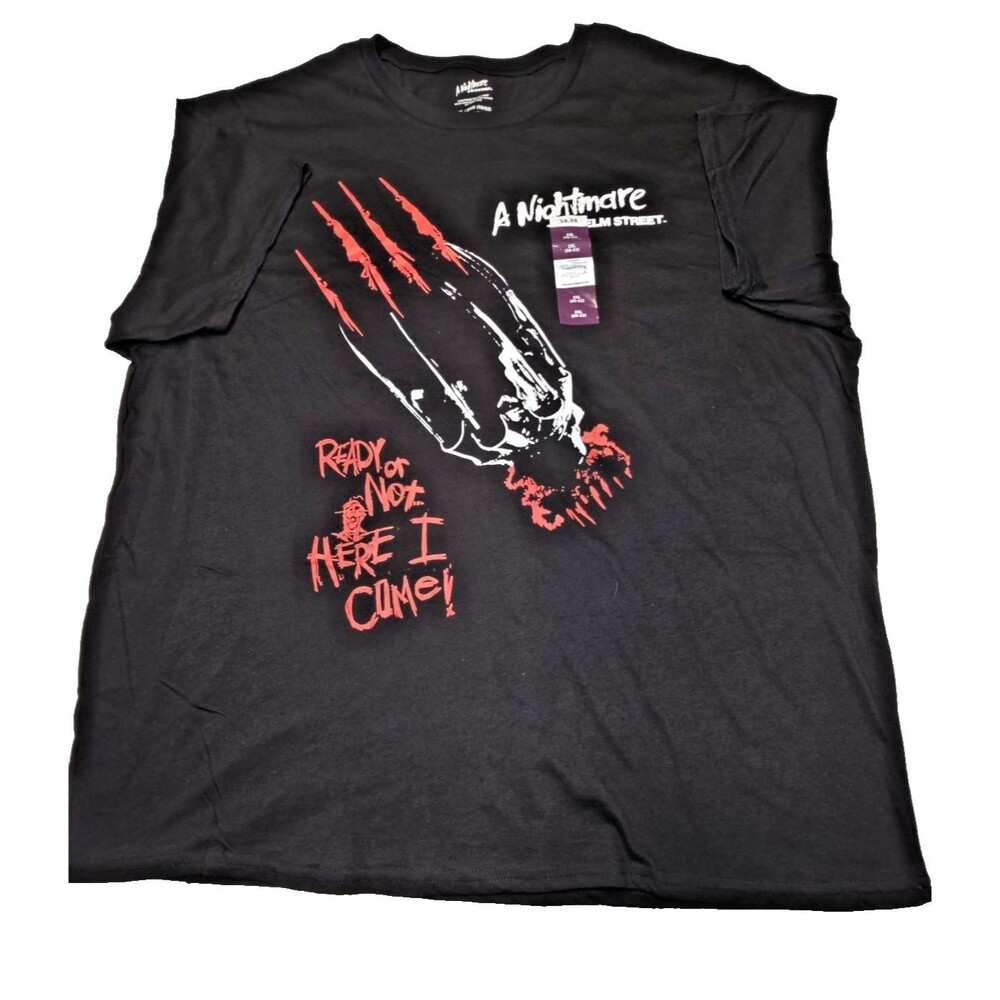 Nightmare on Elm Street Graphic T‎ Shirt Black 2XL Claw Catch Mad Engine Global